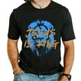 thumbnail image 1 of Jesus Is King T-Shirt – Christian Lion Graphic Tee, Unisex Faith Apparel, Bold Bible Verse Streetwear Top, 1 of 7