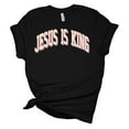 thumbnail image 1 of Jesus Is King Unisex Ladies Design Christian T-shirt Graphic Tee-Black-4xl, 1 of 4