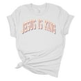 thumbnail image 1 of Jesus Is King Unisex Ladies Design Christian T-shirt Graphic Tee-White-medium, 1 of 4