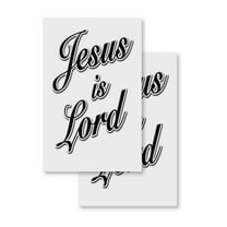 Jesus Is Lord (2-PACK) 24" x 36" Vinyl Decals | Sign Insert Peel & Stick Decals Stickers Window Signs