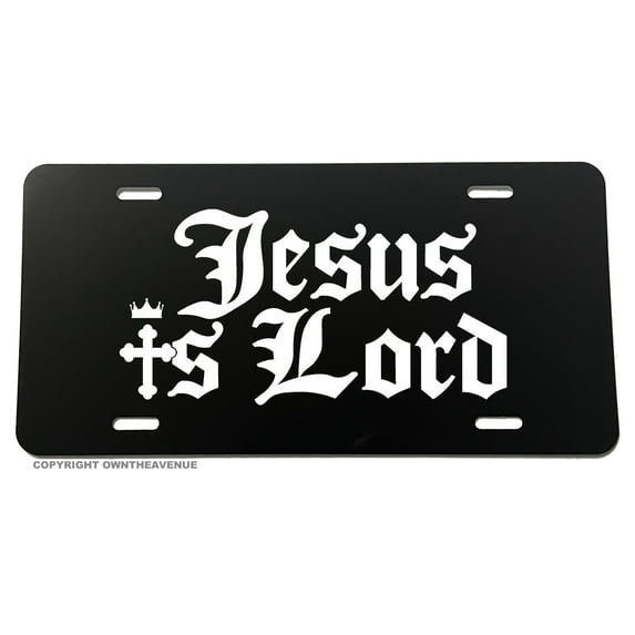 Jesus Is Lord Christian Cross Religious License Plate Cover Model 23V01