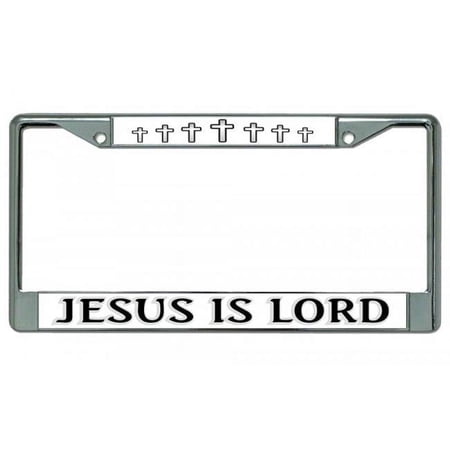 Jesus Is Lord Chrome License Plate Frame