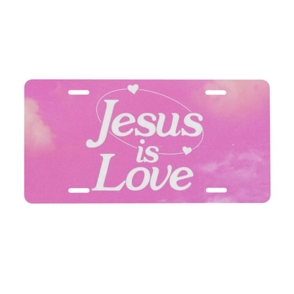 Jesus Is Love John License Plate, Car Front License Plates With 4 Holes 6 * 12 Inches