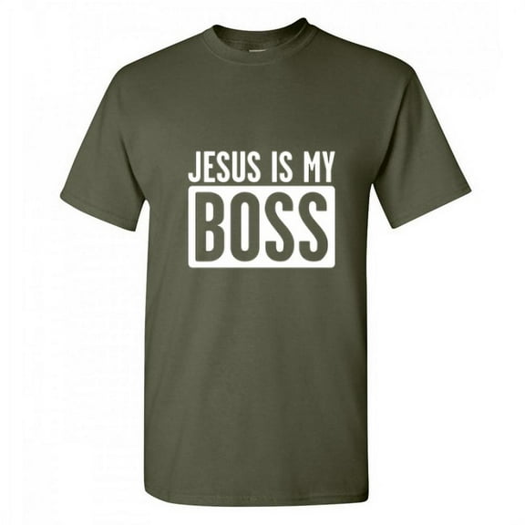 Jesus Is My Boss Sarcastic T Shirt Adult Humor Fit Well Tee Christmas Apparel Gift Birthday Anniversary Novalty Premium Tshirt