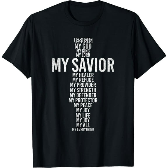 Jesus Is My God My King My Lord My Savior My Healer Jesus T-ShirtMen and women, Black T-shirt, size: Extra large