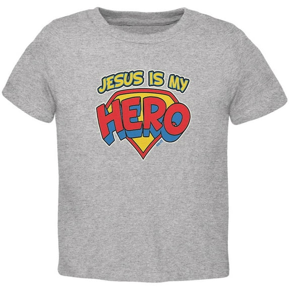 Jesus Is My Hero Toddler T Shirt Heather 3T