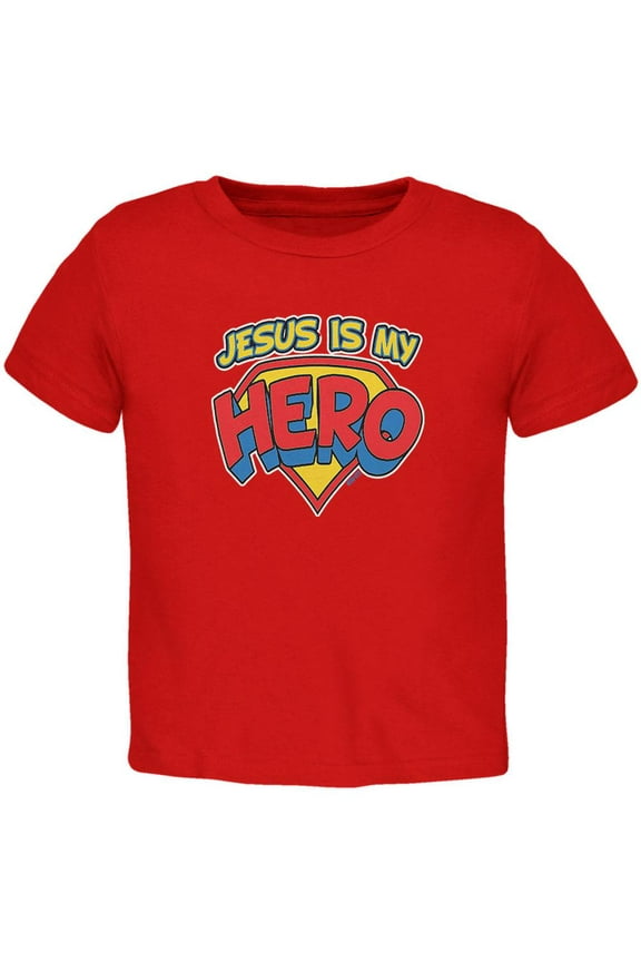 Jesus Is My Hero Toddler T Shirt Red 4T