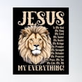 thumbnail image 1 of Jesus Is My King Lord Savior Protector Lion Faith Wall Art Poster UNFRAMED PAPER POSTER, 1 of 3