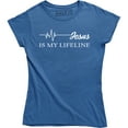 thumbnail image 1 of Jesus Is My Lifeline Religious Christian EKG Jesus Women's T-Shirt, 1 of 4