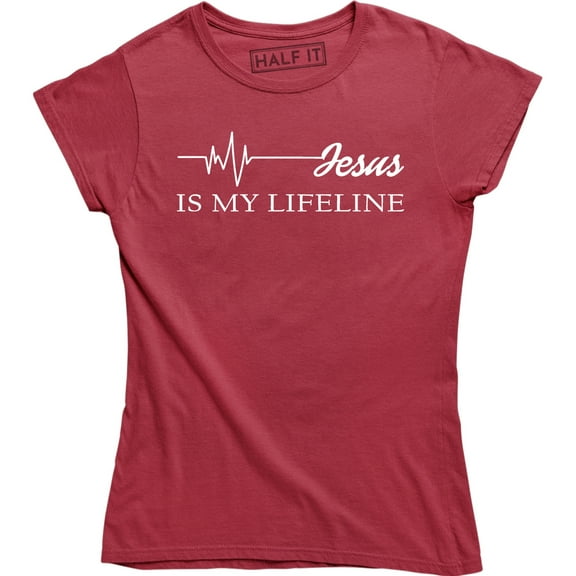 Jesus Is My Lifeline Religious Christian EKG Jesus Women's T-Shirt