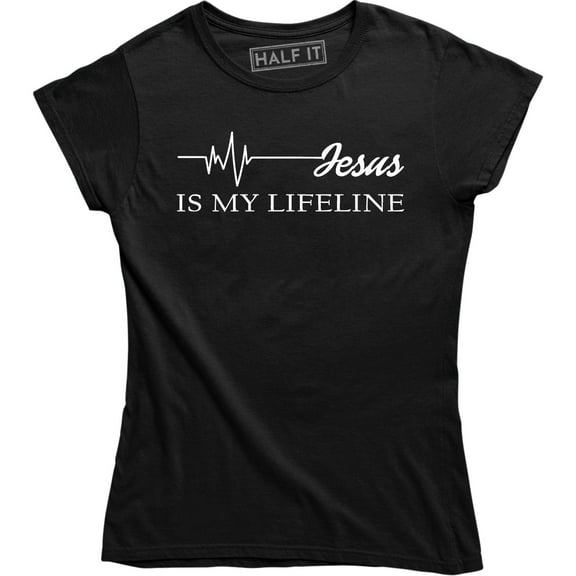 Jesus Is My Lifeline Religious Christian EKG Jesus Women's T-Shirt
