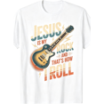 thumbnail image 1 of Jesus Is My Rock And That's How I Roll Vintage Guitar Faith T-Shirt, 1 of 6