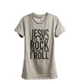 thumbnail image 1 of Jesus Is My Rock And That's How I Roll Women's Fashion Relaxed T-Shirt Tee Heather Tan Small, 1 of 3