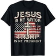 thumbnail image 1 of Jesus Is My Savior D.T. Is My President American Flag T-Shirt, 1 of 5