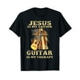 thumbnail image 1 of Jesus Is My Savior Guitar Is My Therapy Funny Christian T-Shirt, 1 of 5