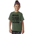 thumbnail image 1 of Jesus Is My Savior Not My Religion Crewneck T Shirts Boy Girl Teen Brisco Brands M, 1 of 6