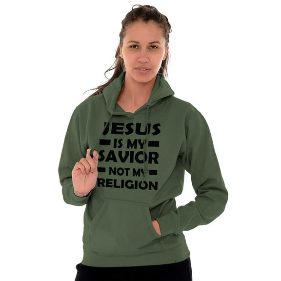 Jesus Is My Savior Not My Religion Hoodie Sweatshirt Women Men Brisco Brands M