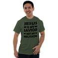 thumbnail image 1 of Jesus Is My Savior Not My Religion Plus Size Crewneck Graphic Tee Shirt Brisco Brands 4X, 1 of 5