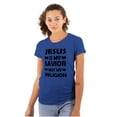 thumbnail image 1 of Jesus Is My Savior Not My Religion Womens Fitted Plus Size Graphic Tee Brisco Brands 3X, 1 of 5