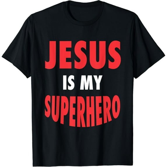 Jesus Is My Superhero Shirt | Christian Gift White Red T-Shirt