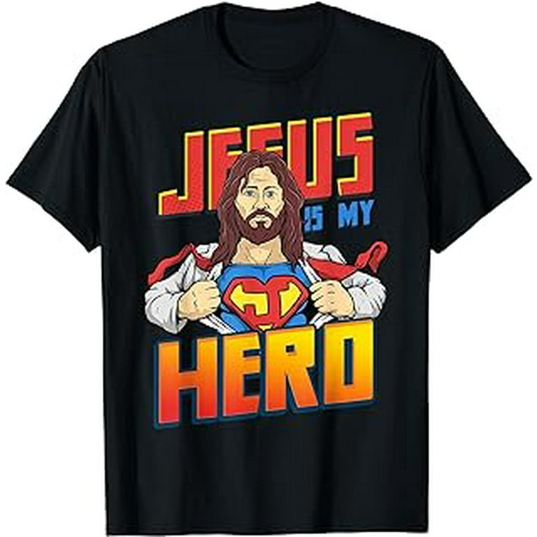 Jesus Is My Superhero T-Shirt Religious Christian Hero Shirt Jesus Is My Superhero T-Shirt Religious Christian Hero Shirt