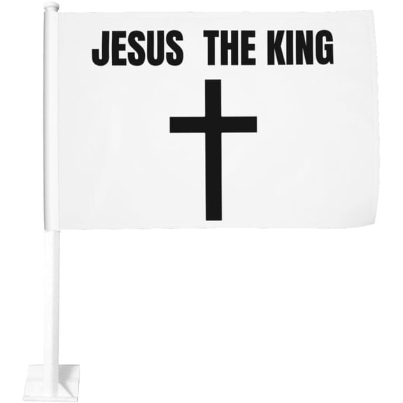 Jesus Is The King Car Flags Double Sided Car Vehicle Banner For Boat, Motorcycle