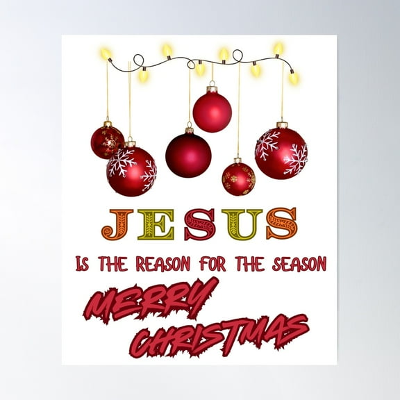 Jesus Is The Reason For The Season Poster Wall Art, Modern Wall Decor For Living Room Bedroom, 8x12 UNFRAMED