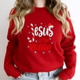 thumbnail image 1 of Jesus Is The Reason Funny Candy Cane Religious Christmas Holiday Graphic SW7906 Unisex Sweatshirt, Up to Size 5XL, 1 of 2