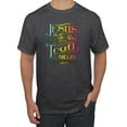 thumbnail image 1 of Jesus Is The Way John 14:6 Bible Verse Inspirational/Christian Men's Graphic T-Shirt, Heather Black, 2XL, 1 of 3