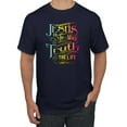 thumbnail image 1 of Jesus Is The Way John 14:6 Bible Verse Inspirational/Christian Men's Graphic T-Shirt, Navy, 5XL, 1 of 3