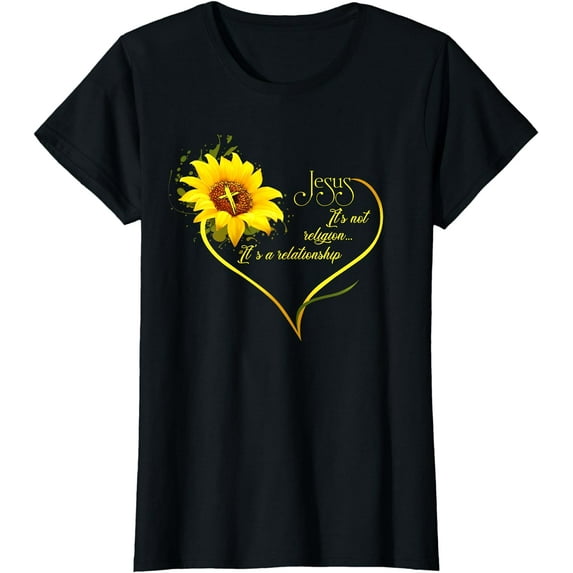 Jesus It's not a Religion It's a Relationship Sunflower Art Short Sleeve T-Shirt