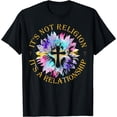 thumbnail image 1 of Jesus It's not a Religion It's a Relationship Sunflower T-Shirt Black Medium, 1 of 4