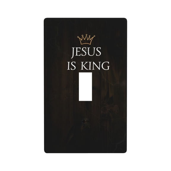 Jesus Is King Single Toggle Light Switch Plates Outlet Covers Decorative Electrical Wall Plate 1 Gang Receptacle Switchplate Decorate Plug Cover For Bathroom Bedroom 4.5 * 2.76 Inch