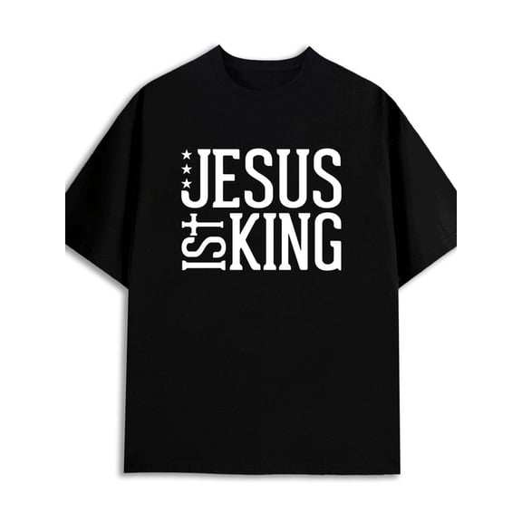 Jesus King Tee men's 180G 100% Cotton black Trendy Unisex Shirt Graphic tshirts Retro Unisex Shirt Graphic tshirts Trendy Unisex Shirt Short Sleeve tshirts