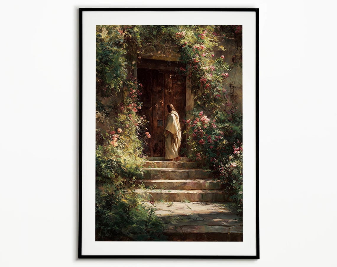 Jesus Knocking At The Door Poster Jesus Art Religious Wall Art Faith ...
