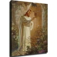 thumbnail image 1 of Jesus Is Knocking At The Door Painting Jesus Christ Poster Decorative Painting Bedroom Office Bathroom Decorative Painting HD Picture Printing Canvas Art Gift (Framed,20×27inch), 1 of 6