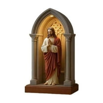 Jesus LED Devotional Table Lamp,Soft Eye Protecting Christmas Night Light is Suitable for Christian and Catholic Decorative Table,Jesus Statue Night Light Catholic Decor Table Lamp Home Decor