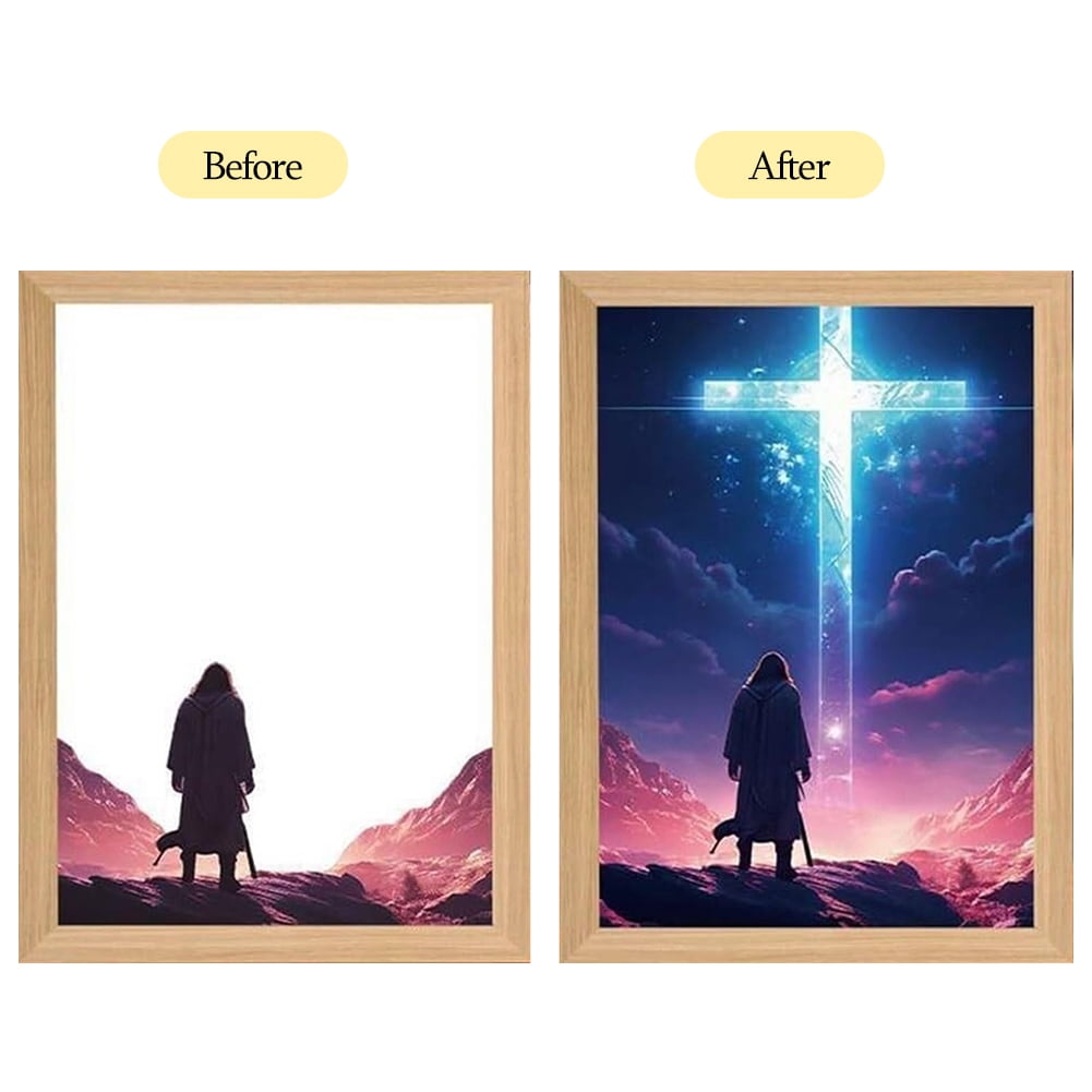 Jesus LED Light Picture, Calmness Light Up Painting, 8 Inch ...