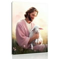 thumbnail image 1 of Jesus and Lamb Canvas Wall Art Christian Bible Story Jesus Finds the Lost Lamb Wall Decor Picture The Good Shepherd Religious Faith Poster Print for Church Living Room Bedroom Decoration, 1 of 6