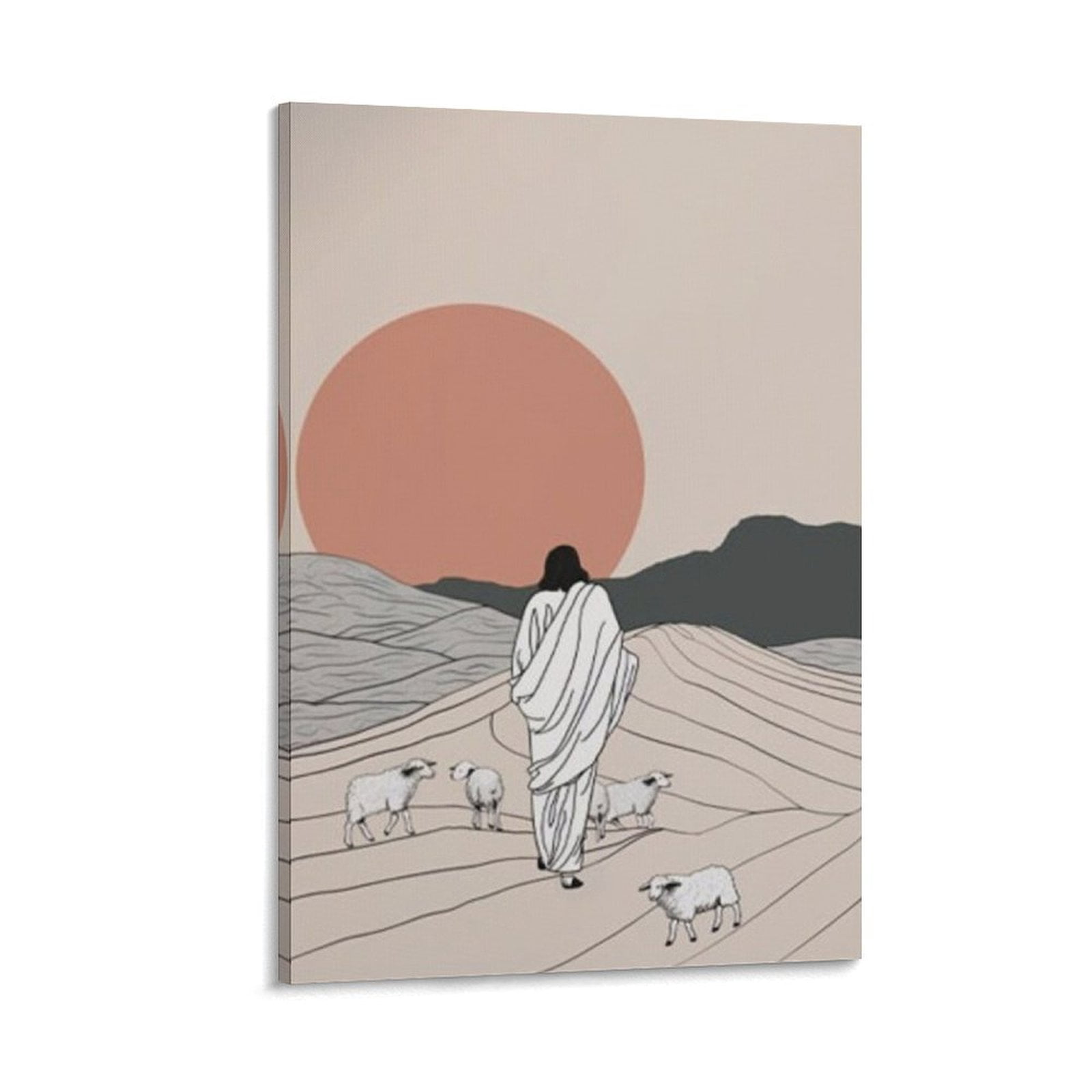 Parable Poster Jesus And The Lamb Picture Print, Modern Christian Mural, Parable of ...