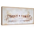 thumbnail image 1 of Jesus Last Supper Framed Canvas Wall Art , Christian Twelve Apostle Wall Decor, Bible Renaissance wall Painting, Religious Picture Art Print for Living Room, Bedroom, Church, Large 20"x40", 1 of 7