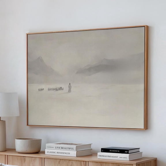 Jesus Leaves The 99 , Lost Sheep Good Shepherd Art, Jesus Artwork Christian Poster, Lds Artwork, Christian Wall Art 77 UNFRAMED Poster, Wall Art for Decor, Present, 8x12