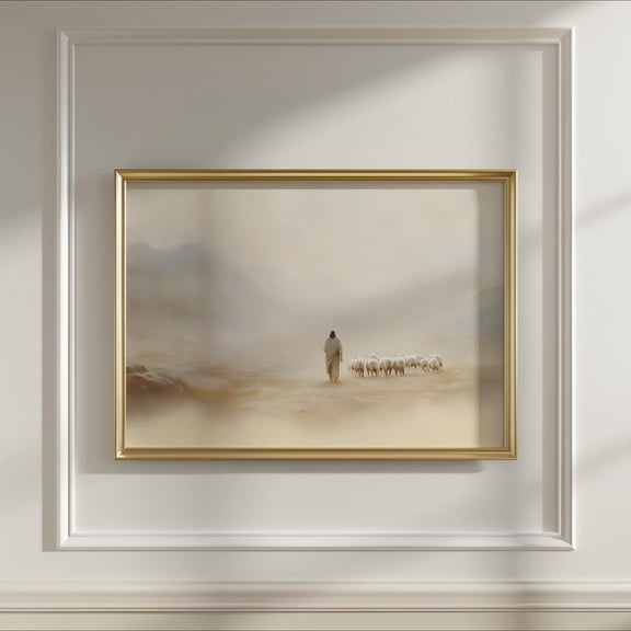 Jesus Leaves The 99, Lost Sheep , Good Shepherd Art, Jesus Artwork Christian Poster, Lds Artwork, Christian Wall Art30 UNFRAMED Poster, Wall Art for Decor, Present, 8x12