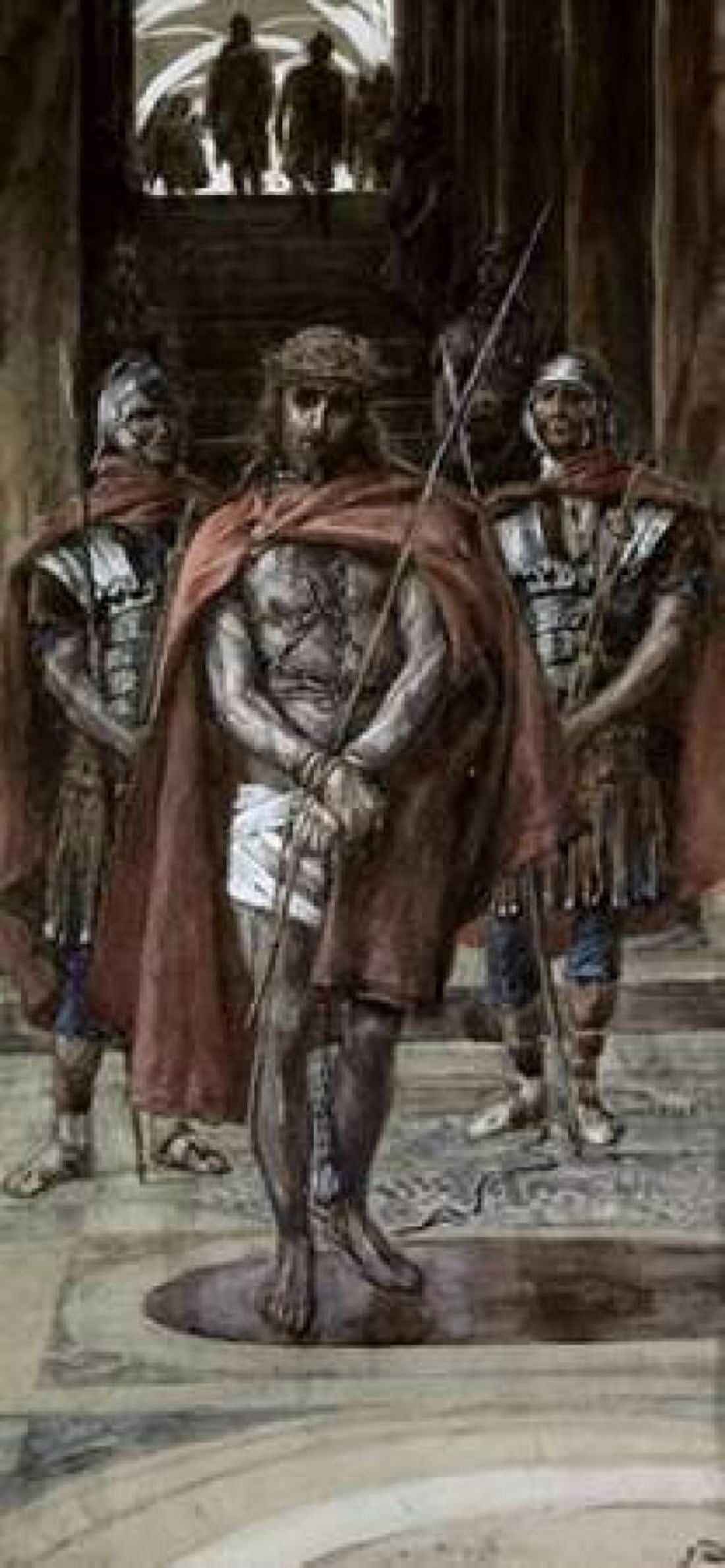 Jesus Leaves The Judgement Hall Canvas Art - James Jacques Tissot (10 x 20)