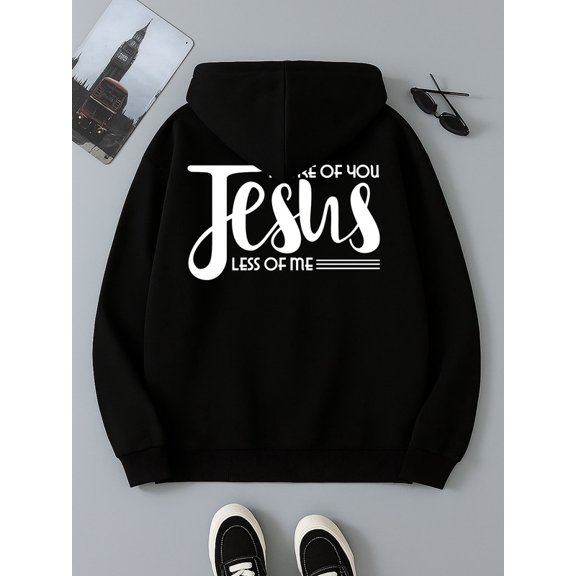 Jesus Less Me graphic hoodies Christianity mens graphic hoodies black Spring Summer Outdoor & Home Wear elegant funny streetwear gift christianity pamuk Unique Design Unisex hoodie