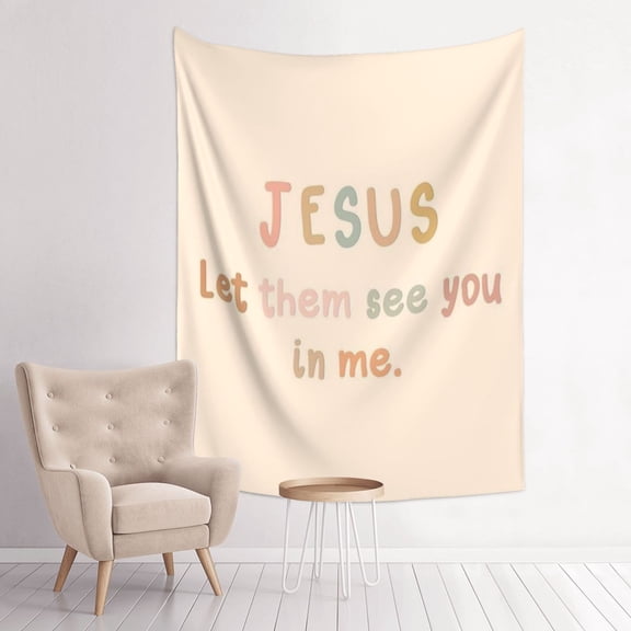 Jesus Let Them See You In Me Anime Tapestry Indian Wall Hanging Tapestries Room Decor For Bedroom Living Room Dorm 30 x 40 inch One Size