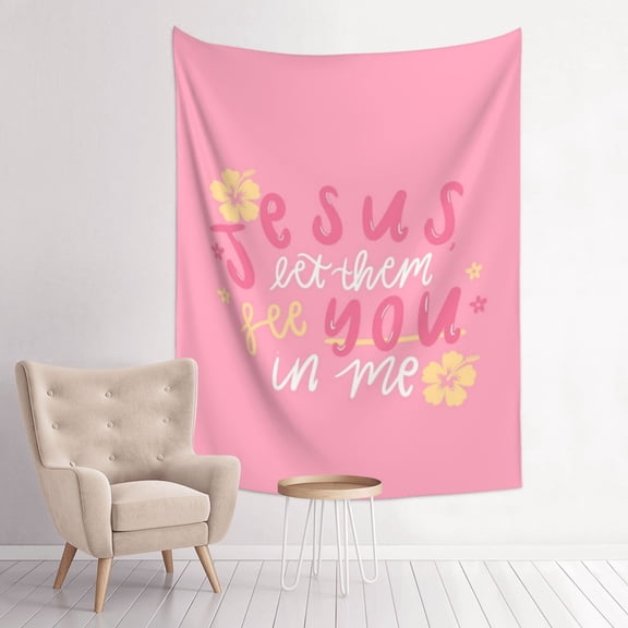 Jesus Let Them See You In Me Anime Tapestry Indian Wall Hanging Tapestries Room Decor For Bedroom Living Room Dorm 30 x 40 inch
