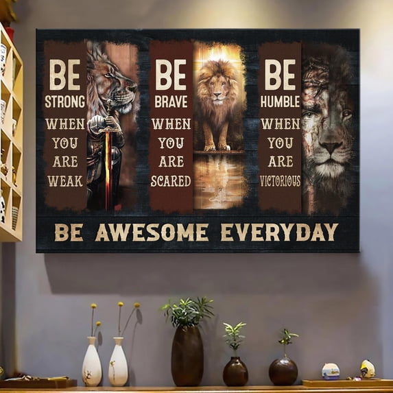 Jesus Lion Of Judah Warrior Be Awesome Everyday Quote Animal Poster ...