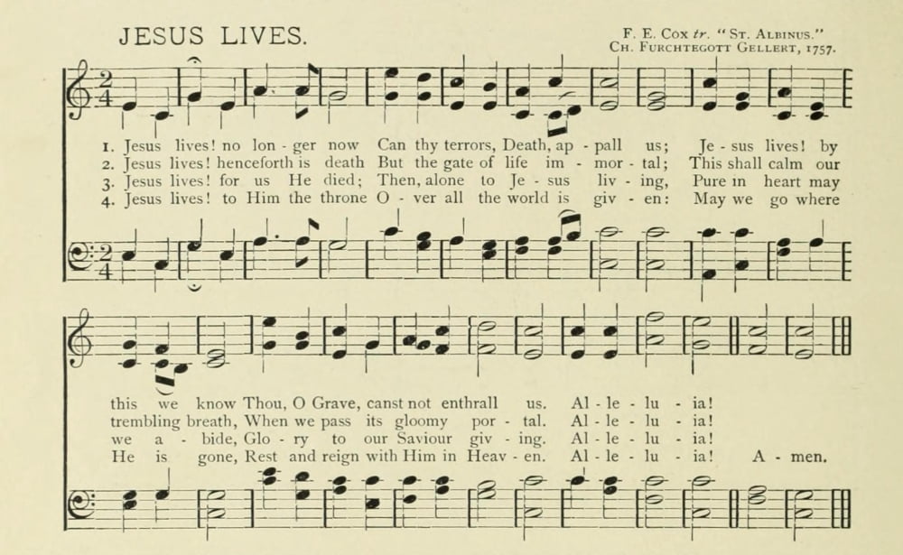 Jesus Lives Christmas in Song 1891 Canvas Art - (24 x 36)