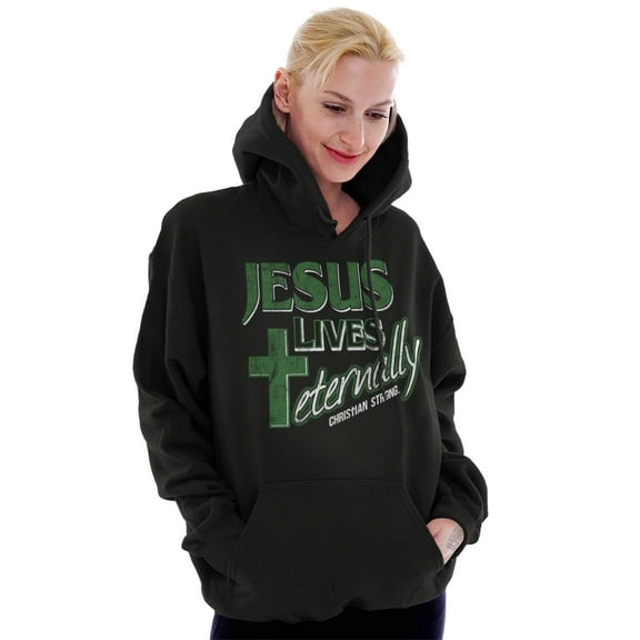 Jesus Lives Eternally Christian Hoodie Sweatshirt Women Men Brisco Brands S